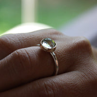 Green Amethyst (Prasiolite) Ring, February Birthstone Ring