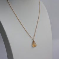 Honey Color Ethiopian Welo Opal Pendant with 14k Gold Filled Cable Chain