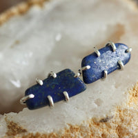 Natural Lapis Lazuli Stud Earrings,December Birthstone Earrings