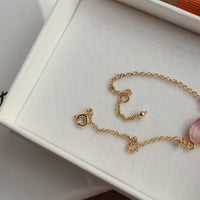 Rose Cut Pink Sapphire Bracelet, 14k Gold Filled / Gold Vermeil