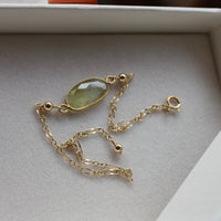 Rose Cut Green Sapphire Bracelet, 14k Gold Filled / Gold Vermeil