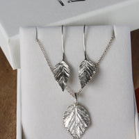 Natural Wild Raspberry Leaf Earrings, 92.5 Sterling Silver