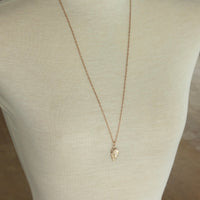 Natural Wild Raspberry Leaf Rose Gold Pendant Necklace