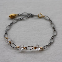Herkimer Diamond and Mixed Metals Bracelet