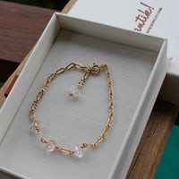 Herkimer Diamond Bracelet, 14k Gold Filled Chain