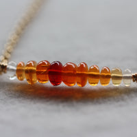 Mexican Fire Opal Bar Bracelet, 14k Gold Filled Chain