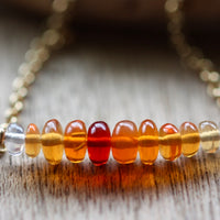 Mexican Fire Opal Bar Bracelet, 14k Gold Filled Chain