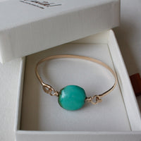 Tibetan Turquoise and 14k Gold Filled Bangle Bracelet
