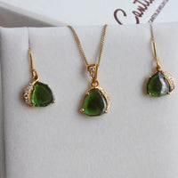 As seen in TATLER UK, Green Bicolor Tourmaline Slice and Diamond Pendant, 18k Gold