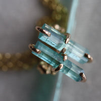 Paraiba Blue Tourmaline Stud Chain Earrings, 14k Gold Filled