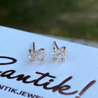 Natural Herkimer Diamond Stud Earrings, Herkimer Diamond Quartz Post Earrings