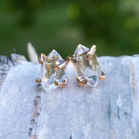 Natural Herkimer Diamond Stud Earrings, Herkimer Diamond Quartz Post Earrings