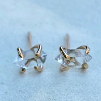 Natural Herkimer Diamond Stud Earrings, Herkimer Diamond Quartz Post Earrings