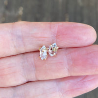 Natural Herkimer Diamond Stud Earrings, Herkimer Diamond Quartz Post Earrings