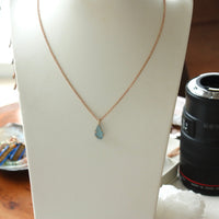 Raw, Unpolished Brazilian Blue Santa Maria Aquamarine Pendant Necklace
