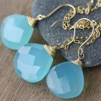 Sea Blue Chalcedony Necklace
