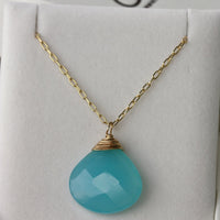 Sea Blue Chalcedony Necklace
