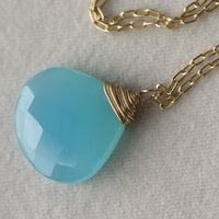 Sea Blue Chalcedony Necklace