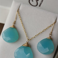 Sea Blue Chalcedony Necklace