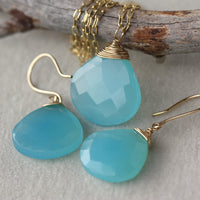Sea Blue Chalcedony Necklace