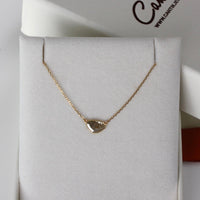Salt and Pepper Raw Diamond Slice Necklace, 18k Gold