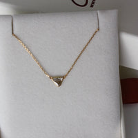 Diamond Slice Necklace in 18k Gold, Raw Salt and Pepper Diamond Necklace,  April Birthstone Necklace
