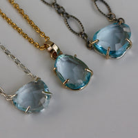 Sky Blue Topaz Pendant Necklace, November Birthstone Necklace
