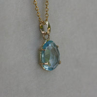 Sky Blue Topaz Pendant Necklace, November Birthstone Necklace