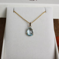 Sky Blue Topaz Pendant Necklace, November Birthstone Necklace