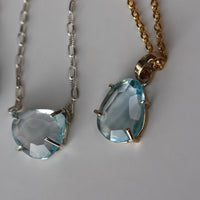 Sky Blue Topaz Pendant Necklace, November Birthstone Necklace