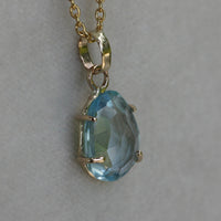 Sky Blue Topaz Pendant Necklace, November Birthstone Necklace