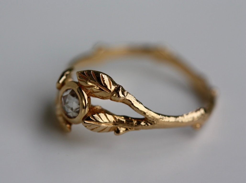Diamond Twig Ring, 18k Gold
