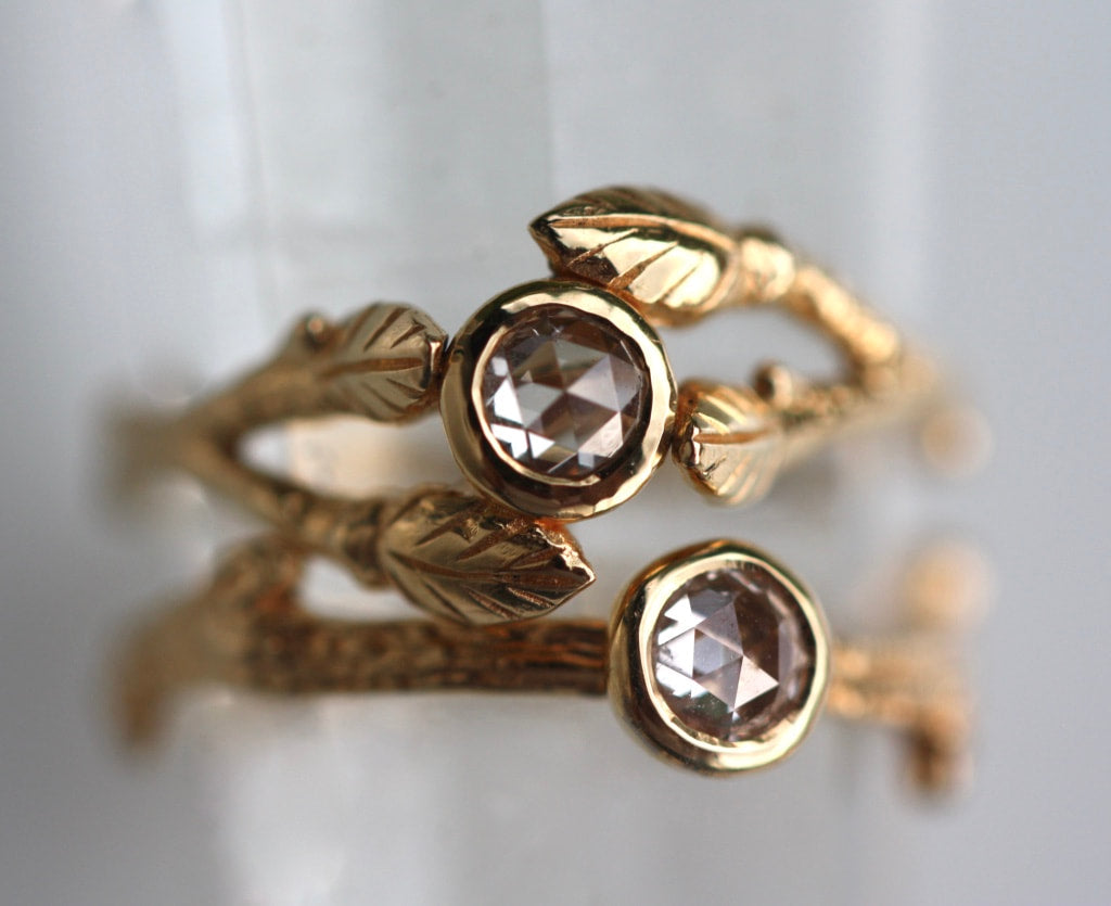 Diamond Twig Ring, 18k Gold