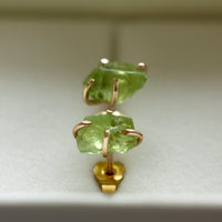 Raw Peridot Post Earrings