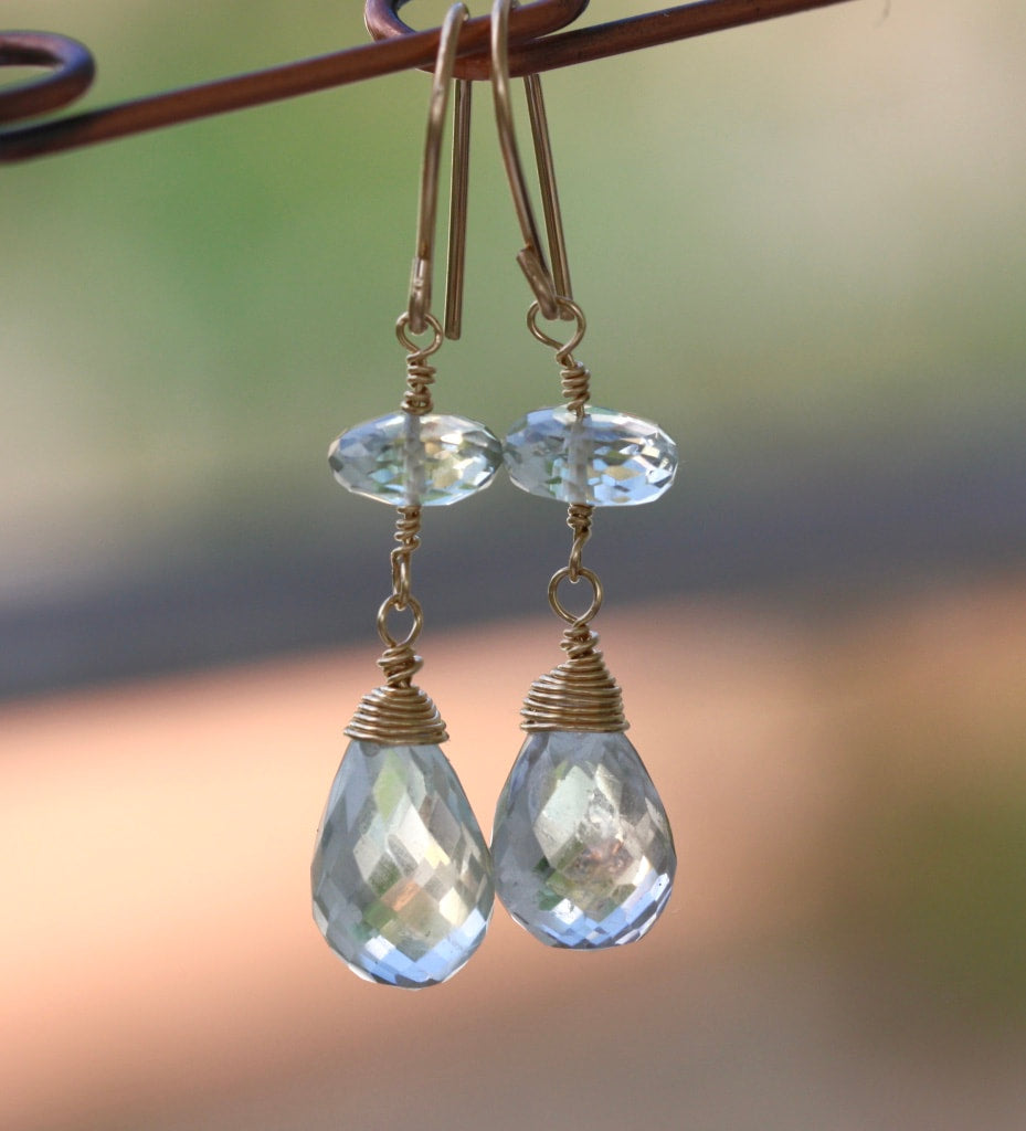 Prasiolite/Green Amethyst Earrings, 14k Gold Filled