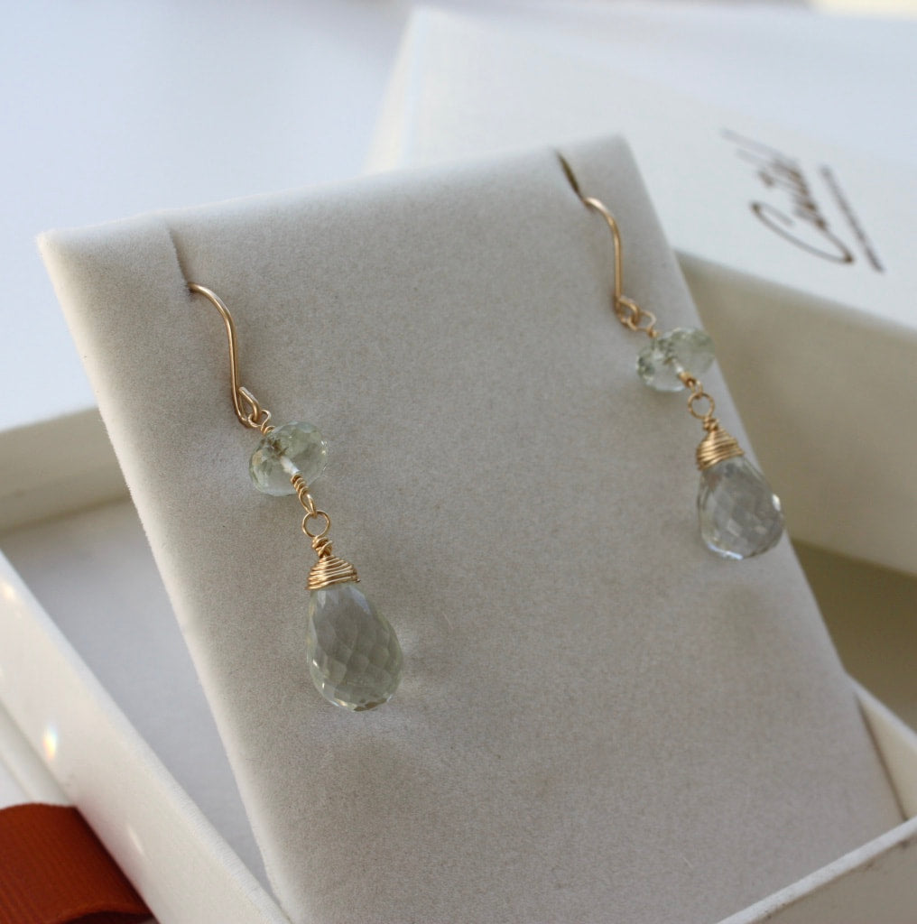 Prasiolite/Green Amethyst Earrings, 14k Gold Filled