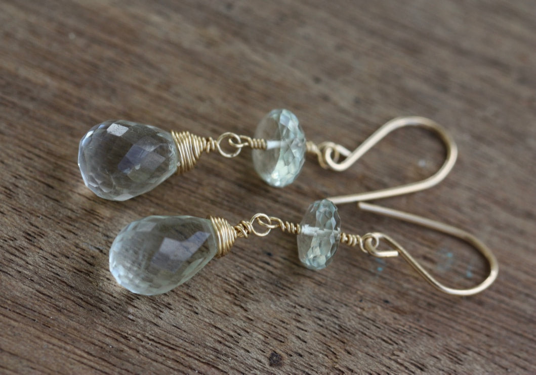 Prasiolite/Green Amethyst Earrings, 14k Gold Filled