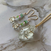 Raw Prasiolite Green Amethyst Pendant Necklace, February Birthstone Necklace