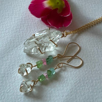 Raw Prasiolite Green Amethyst Pendant Necklace, February Birthstone Necklace