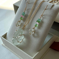 Raw Prasiolite Green Amethyst Pendant Necklace, February Birthstone Necklace