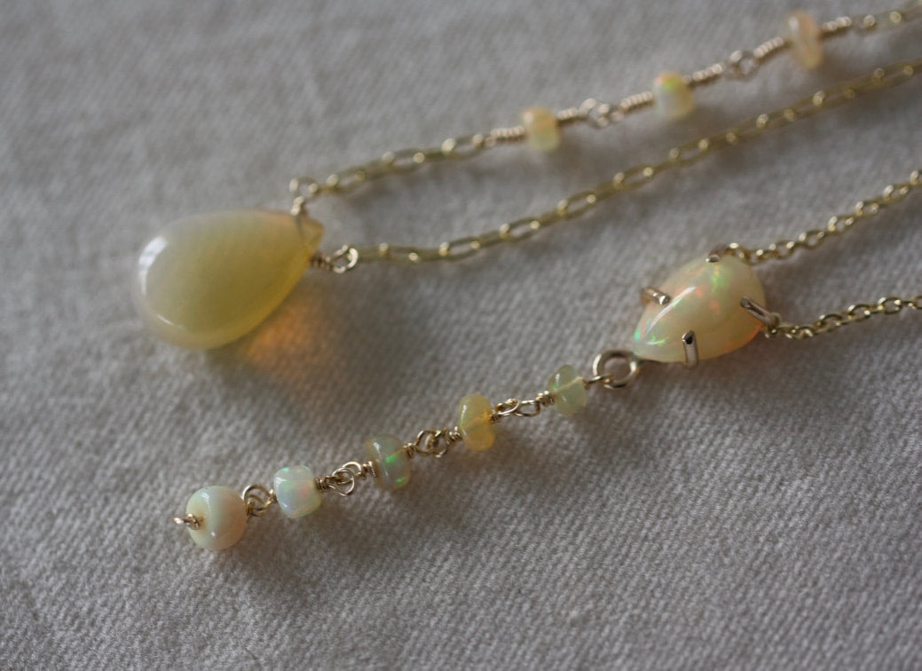 Ethiopian Welo Opal Necklace, October Birthstone Necklace