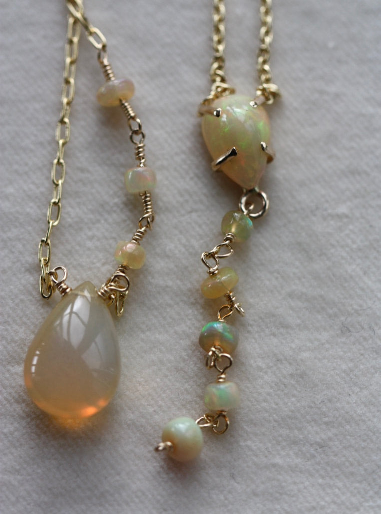 Ethiopian Welo Opal Necklace, October Birthstone Necklace