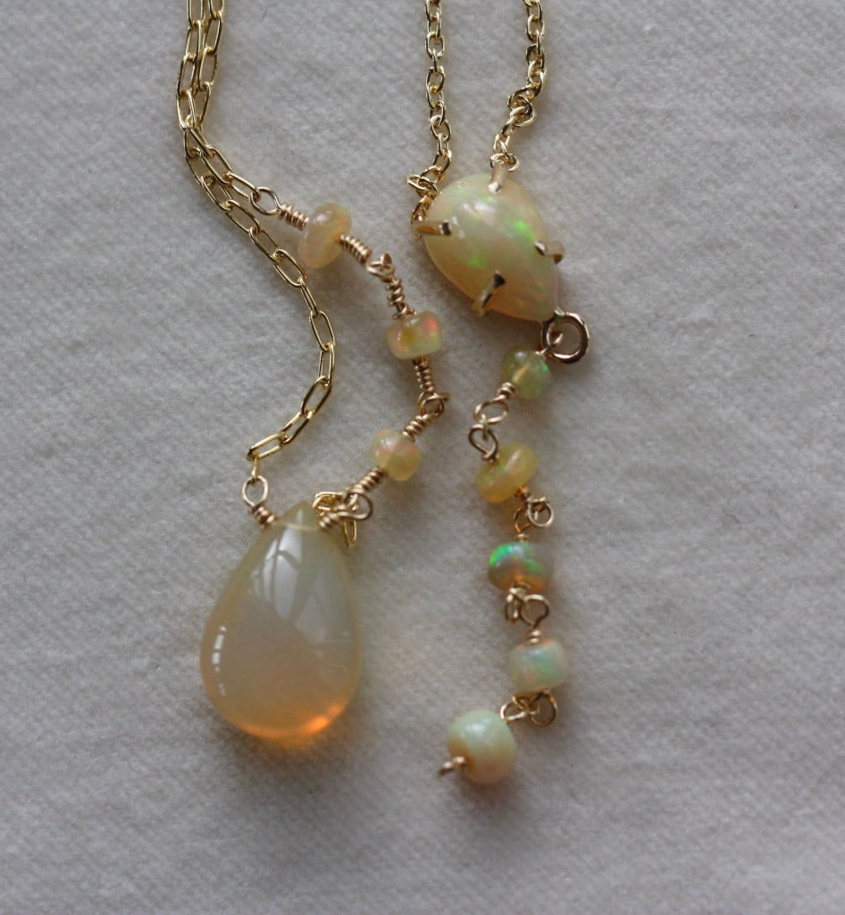 Ethiopian Welo Opal Necklace, October Birthstone Necklace