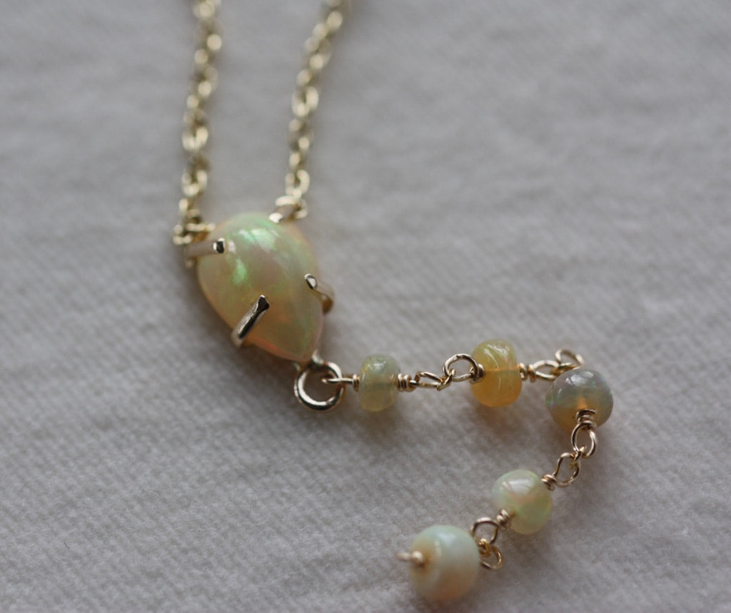 Ethiopian Welo Opal Necklace, October Birthstone Necklace