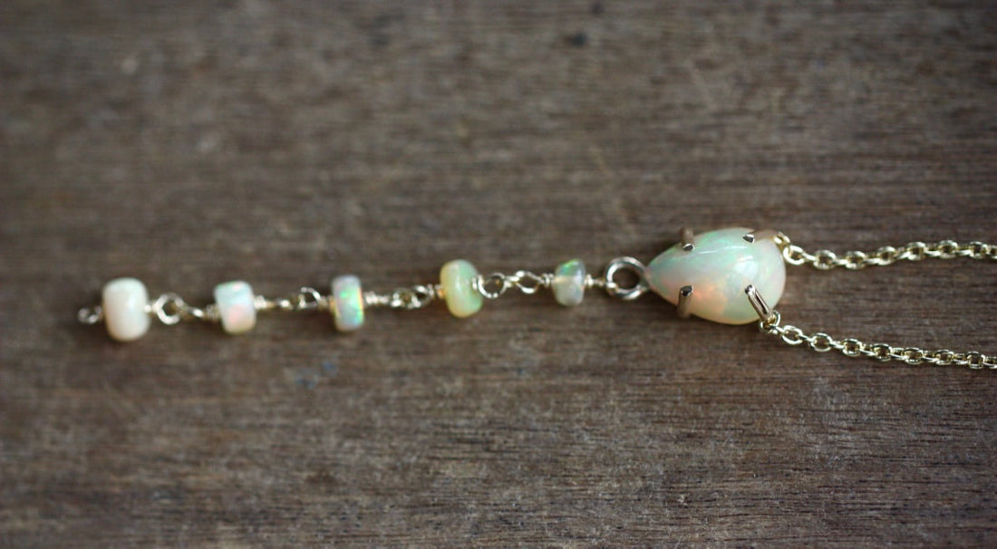 Ethiopian Welo Opal Necklace, October Birthstone Necklace