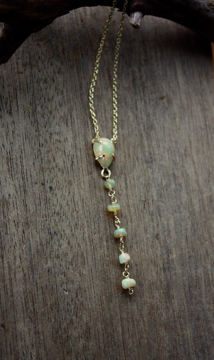 Ethiopian Welo Opal Necklace, October Birthstone Necklace