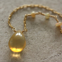 Ethiopian Welo Opal Pendant Necklace, October Birthstone Necklace