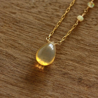 Ethiopian Welo Opal Pendant Necklace, October Birthstone Necklace