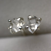 Natural Herkimer Diamond Stud Earrings, 92.5 Sterling Silver