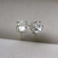Natural Herkimer Diamond Stud Earrings, 92.5 Sterling Silver